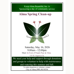 City of Alma, Keep Alma Beautiful, Keep Alma Beautiful Spring Flowers and Cleanup 2024